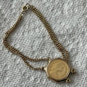 RARE pence 1/2 D.G.REG.F.D.1982 Elizabeth ll British coin bracelet